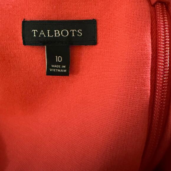 Talbots Sleeveless Fit & Flare Dress, Coral Red, Women's Size 10 - Picture 7 of 8
